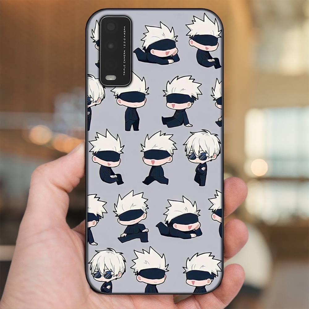 Ốp lưng Vivo Y20, Y20s, Y12s viền đen in hình Satoru Jujutsu Kaisen
