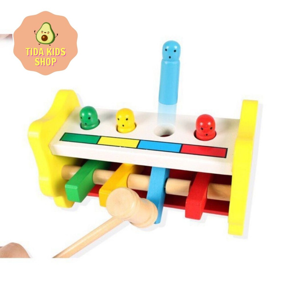 Đồ Chơi Gỗ TIDA KIDS SHOP, Đồ Chơi Giáo Dục WoodenToy Percussion Đập Chuột Hình Con Thỏ Cho Bé Giá Tốt