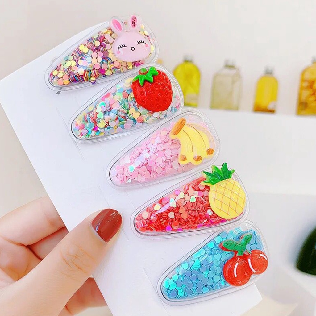 Bộ 5 Kẹp Tóc Hình Trái Cây Xinh Xắn Dành Cho Bé Gái