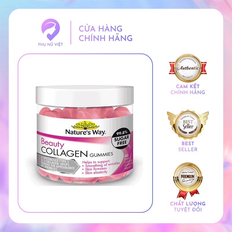 Kẹo dẻo chống lão hóa Nature's Way Beauty Collagen Gummies 40 viên Úc