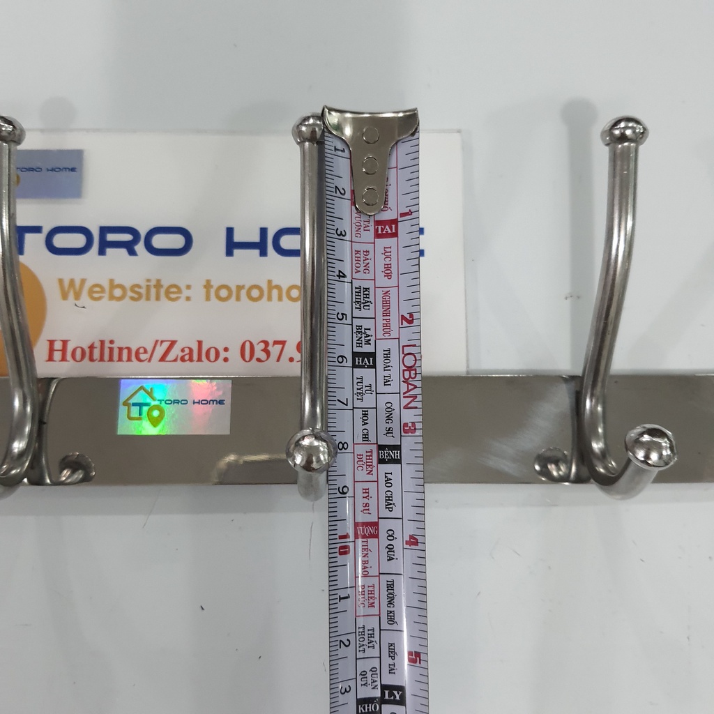 Móc áo inox 304 MA-13 móc treo quần áo đầu bi, kiểu cụm đôi Toro Home, Cam kết chất liệu inox Chuẩn 304
