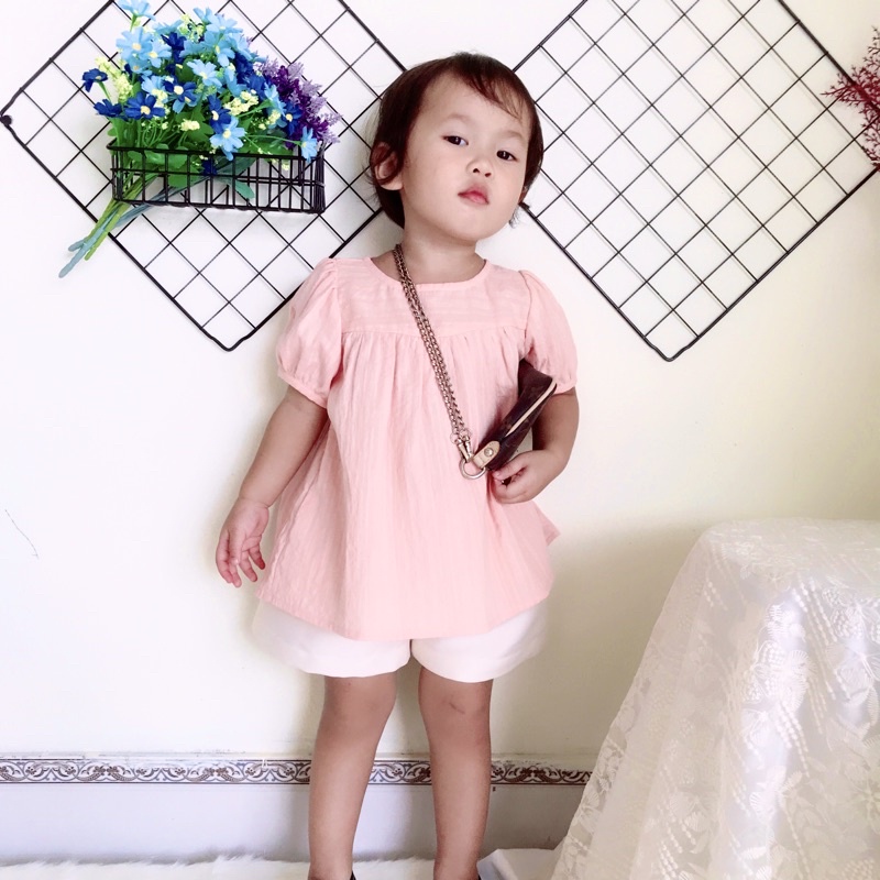 Quần đùi bé gái, vải xuất dư phong cách hàn cho bé