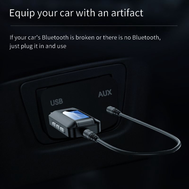 Bộ Thu Phát Tín Hiệu Bluetooth 5.0 Với Màn Hình Lcd 3.5mm Cho Tv Xe Hơi