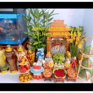 Bộ quang gánh mini đựng hoa quả thờ thần tài giá rẻ