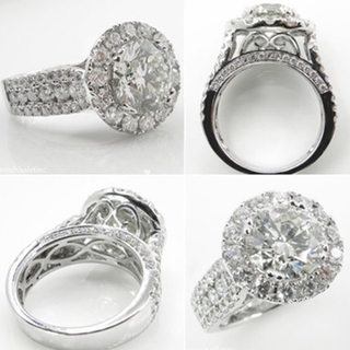 Sparkling Stone-Attached Alloy Ring