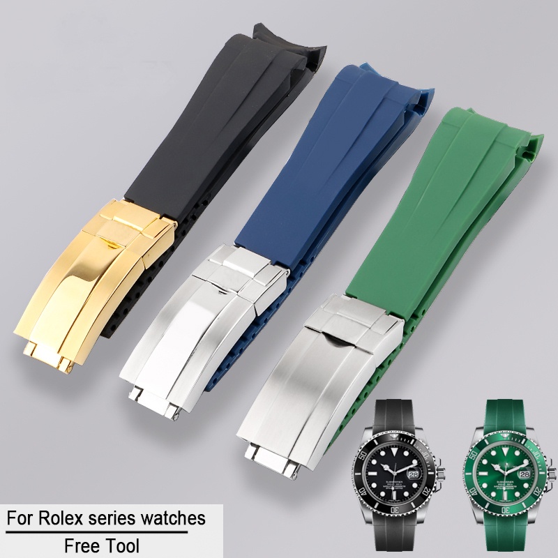 Dây Đeo Đồng Hồ Bằng Cao Su Silicone 20mm Cho Rolex DAYTONA Suburban Yacht-Master GMT Explorer