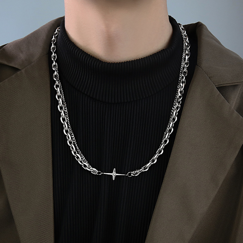 Dây Chuyền Thép Titan 19876 Phong Cách Hip Hop Hàn Quốc Đơn Giản Dễ Phối Đồ