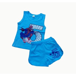 Bộ sát nách bé trai siêu nhân nhện cotton 12-23kg