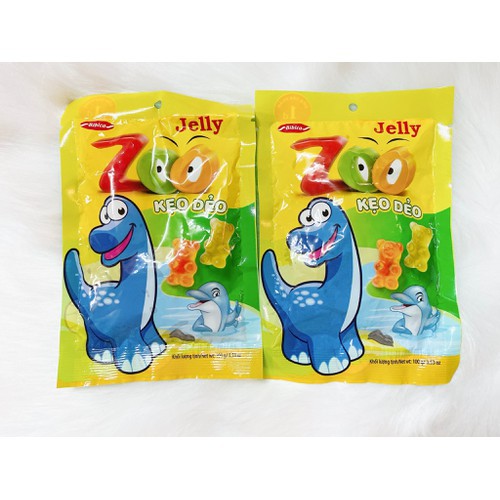 ( HSD: T5/2022) Kẹo dẻo hương trái cây Bibica Zoo Jelly gói 100g