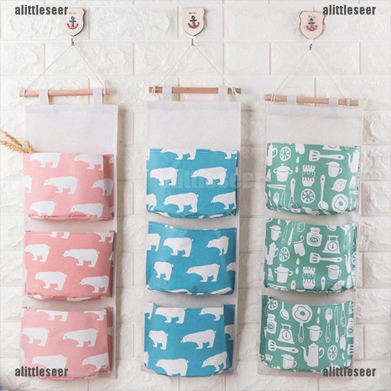 Túi Treo Tường 3 Ngăn Đựng Mỹ Phẩm Đồ Chơi Tiện Dụng