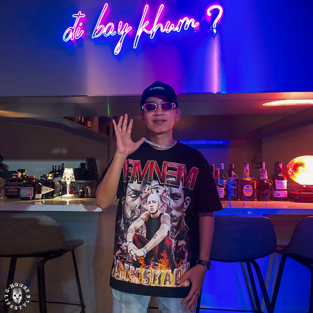 Áo Thun Rapper Eminem Slim Shady Oversize Phong Cách Hip-hop Unisex G-House Lifestyle