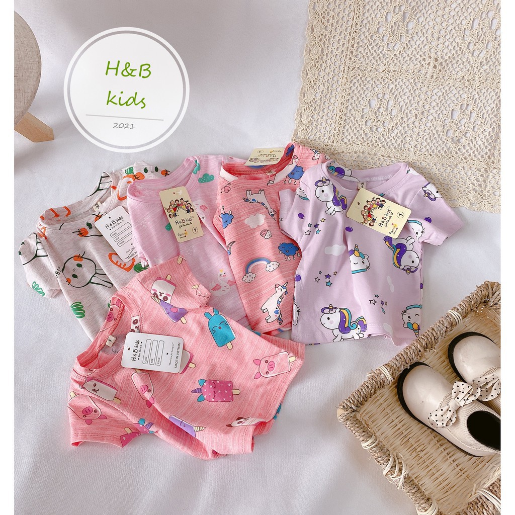 Bộ Cộc Tay Vải Cotton Họa Tiết Đáng Yêu Cho Bé Namkidshop (QATE291)