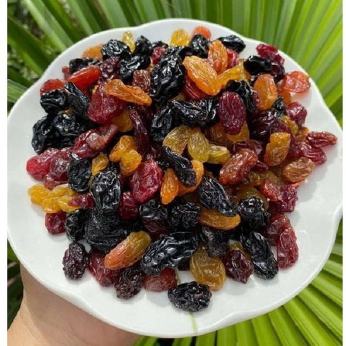 Nho Khô Sấy Không Đường NHALAM FOOD Mix 3 Loại Nho Đen, Vàng, Đỏ Nhập Khẩu Mỹ