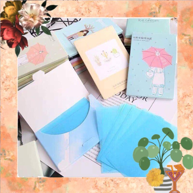 Gói 50 tờ Giấy Thấm Dầu Hút Nhờn giảm mụn tiện lợi nội địa