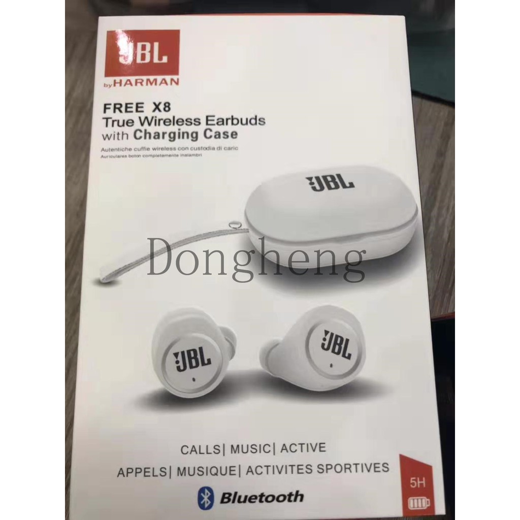 JBL FREE X8  True Wireless Earbuds with Charging Case Sound Bluetooth In-Ear Headphones / Headsets (Black/White)