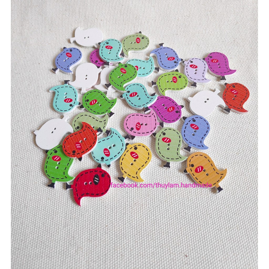 Cúc gỗ - Nút gỗ con gà