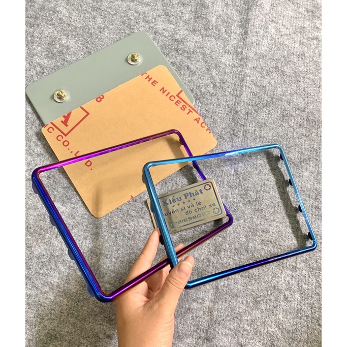 Biển số xanh titan Full bộ 3 món