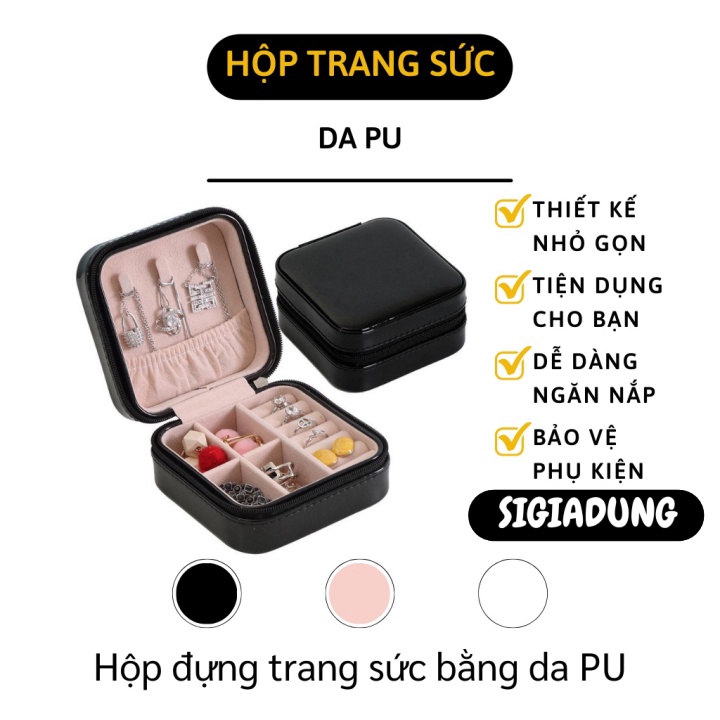 [SGD] Hộp Đựng ttrang Sức - Hộp Bảo Quản Dây Chuyền, Khuyên Tai, Nhẫn Bằng Da Pu 8861