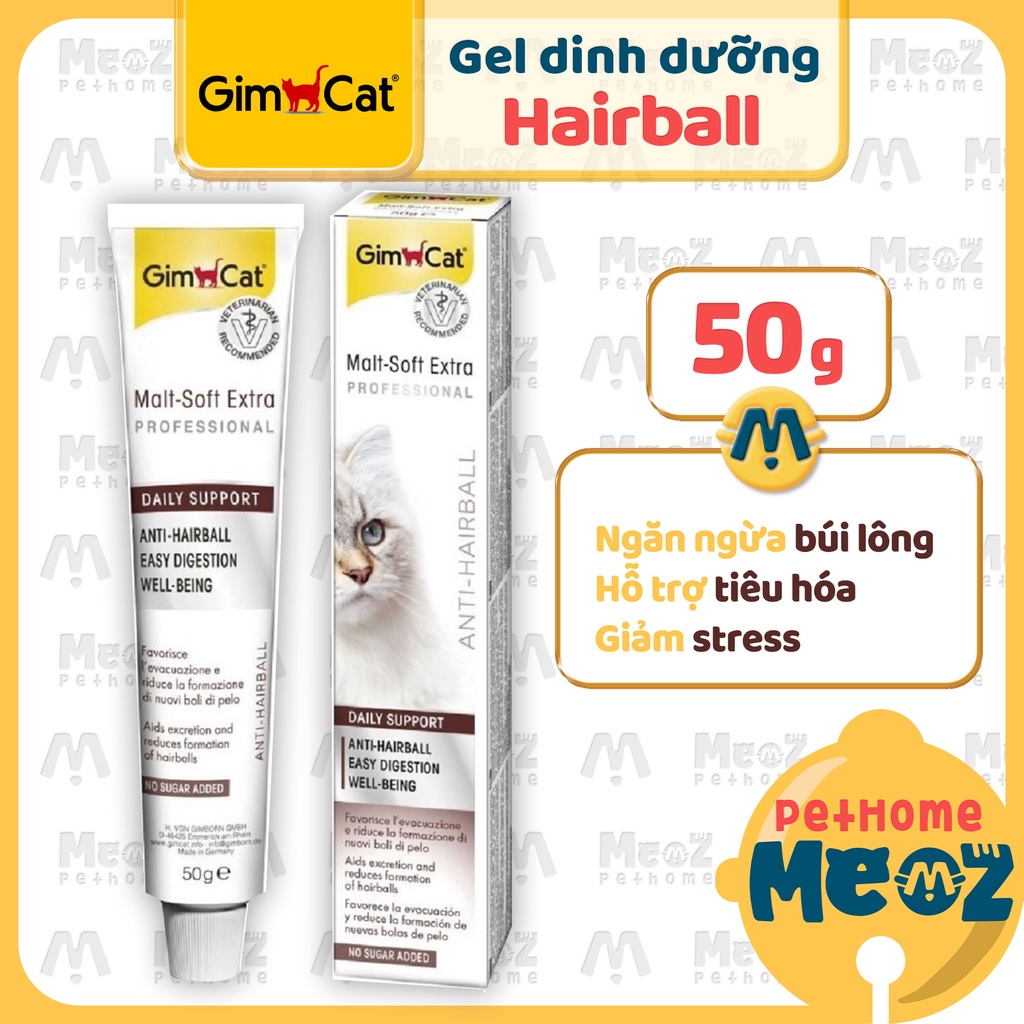 Gimcat Hairball Gel dinh dưỡng hỗ trợ tiêu búi lông cho mèo 50g