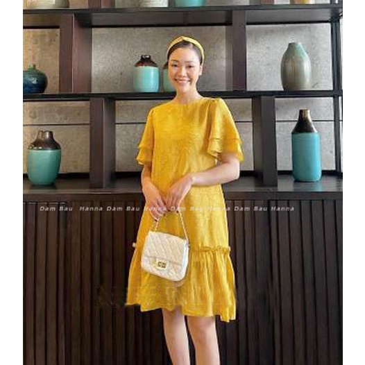 [HANNA] Đầm bầu dự tiệc sang chảnh cho mẹ trẻ có size 40-80kg mẫu xinh vải cao cấp thoáng mát không nhăn đầm dài qua gối
