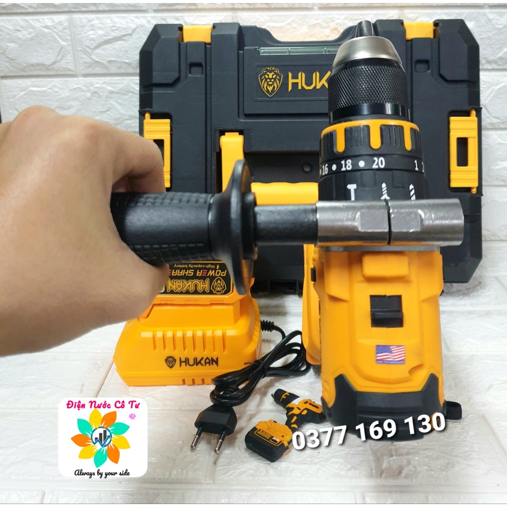 HUKAN X8 PRO 2022 MÁY KHOAN PIN CAO CẤP 21V TẶNG KÈM TÚI ĐỰNG (pin khủng 15cell)