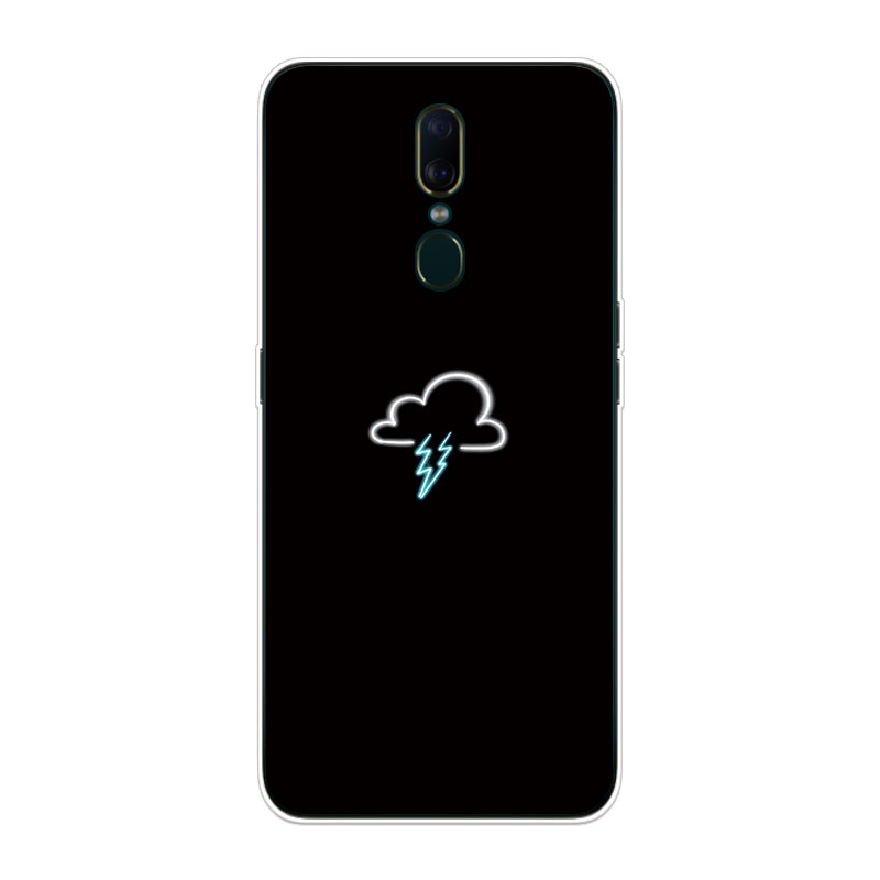 Ốp Lưng Oppo F7 F9 F11 Pro TPU mềm Case Cá tính đen tuyền Two