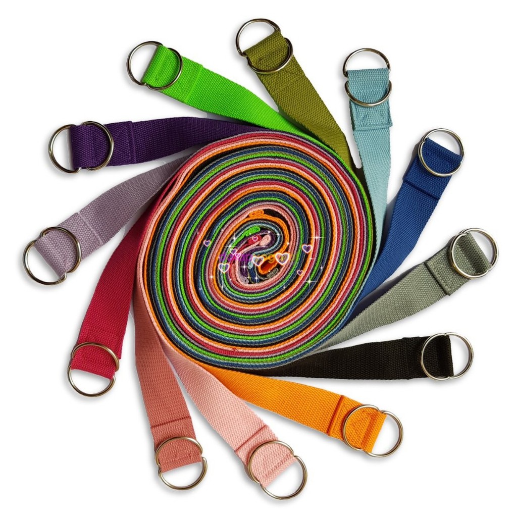 Dây Tập Yoga, Sợi Cotton Cao Cấp, Bền Đẹp, Nhiều Màu Sắc, Dài 1m8, Dây Hỗ Trợ Động Tác Uốn Dẻo, Mở Vai