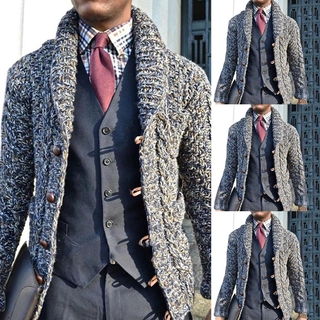 Mens Cardigan Overcoat Jumper Jacket Warm Tops Winter Warmer Mens Men Chunky Collar Pullover Cardigan Knitwear