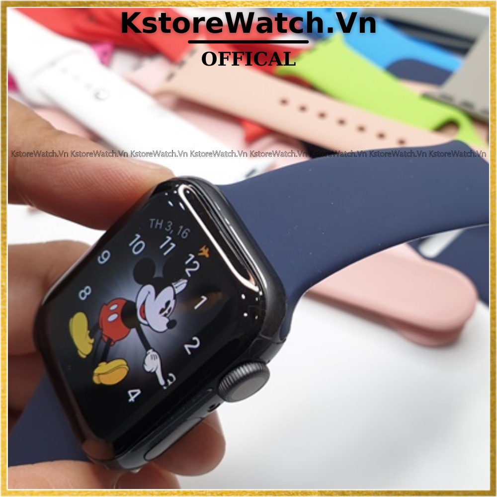 Dây đeo đồng hồ thông minh bằng silicon thời trang cho Apple Watch 7 6 SE 5 4 3 2 1 Size 44mm 45mm 40mm 41mm 42mm 38mm
