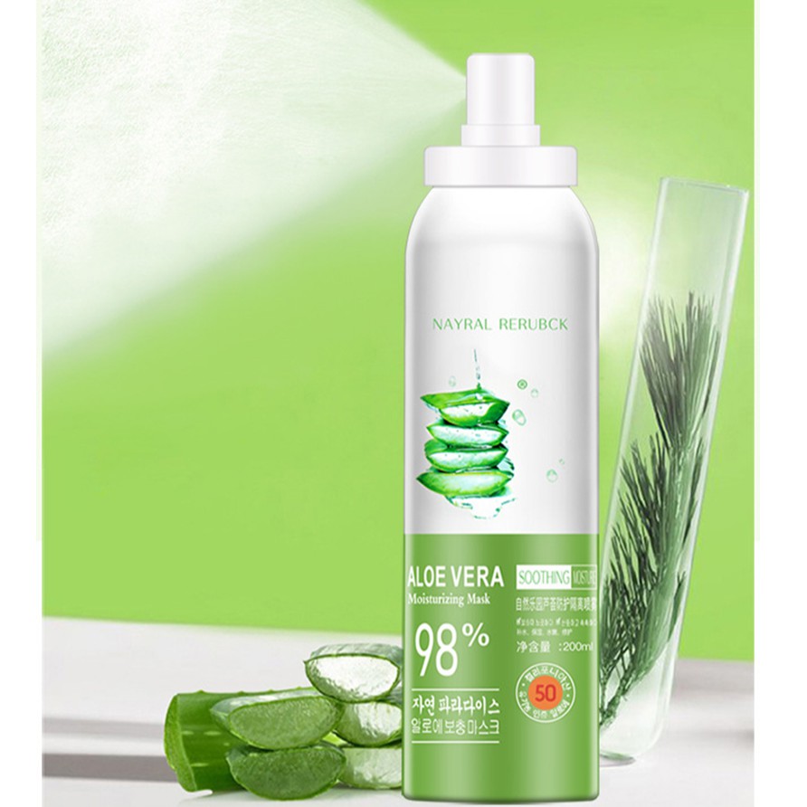 Xịt Chống Nắng Trắng Da Aloe Vera 200ML Hàng Chính Hãng Nội Địa Trung Chiết Xuất Nha Đam Tươi Mát NPP Jussy