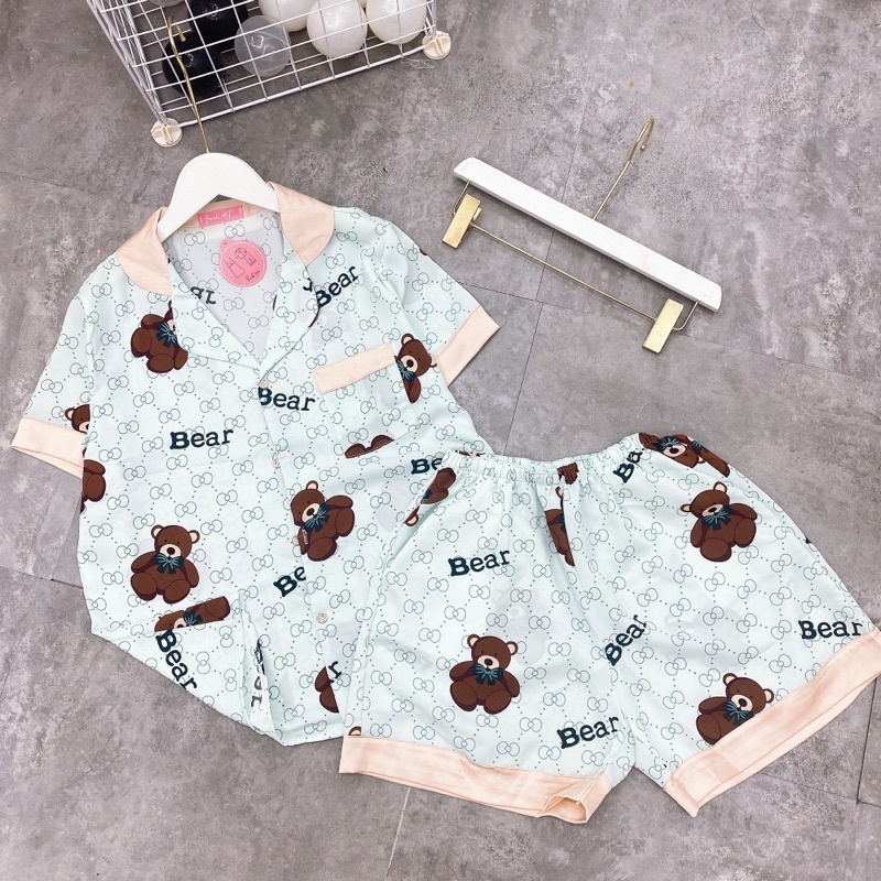 BỘ ĐỒ NGỦ MẶC NHÀ CỘC TAY LỤA THIẾT KẾ HOT 2022, Bộ pijama lụa siêu mát