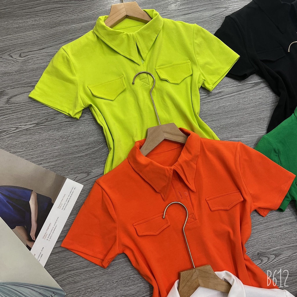 Áo thun body Pô Lô nắp túi trơn