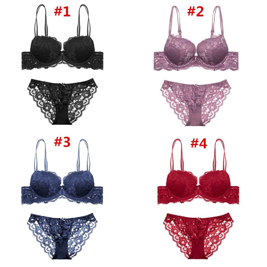 Set áo ngực có gọng + quần lót phối ren | BigBuy360 - bigbuy360.vn