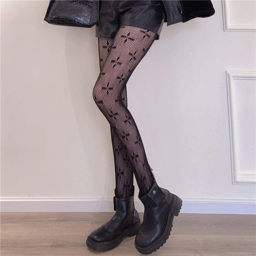 Quần Tất Ren Họa Tiết Trái Tim Phong Cách Punk Gợi Cảm Cho Nữ