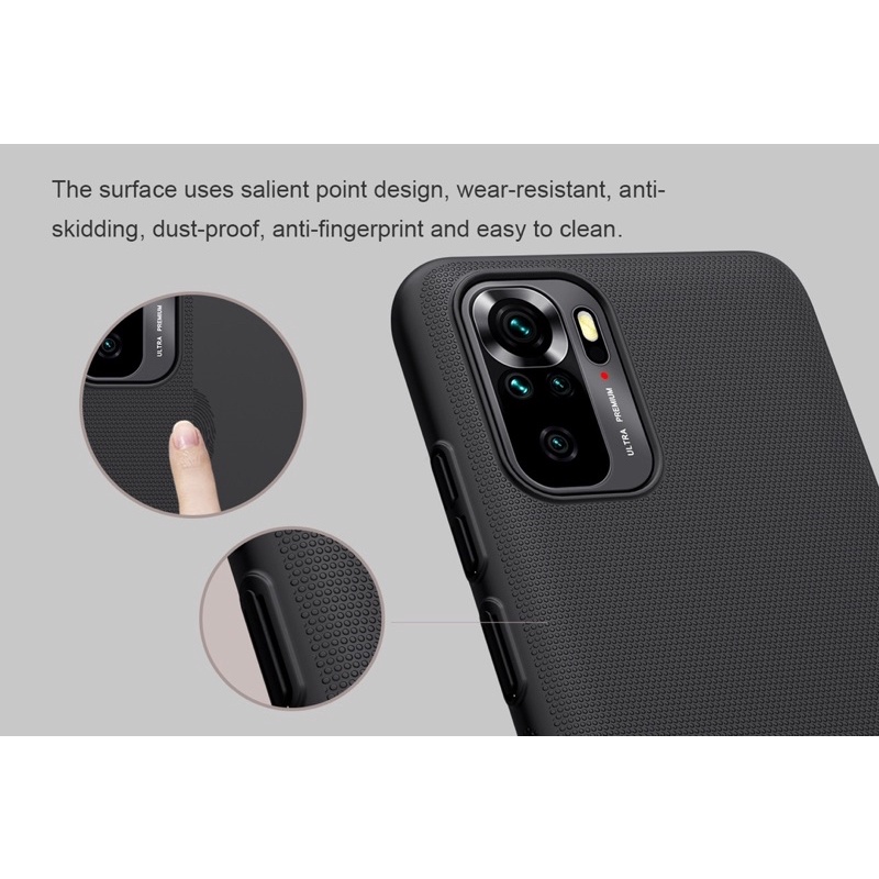 Ốp lưng Nillkin cho Xiaomi Redmi note 10, 10S, Note 10 Pro nhựa cứng PC chống Vân tay tặng giá đỡ