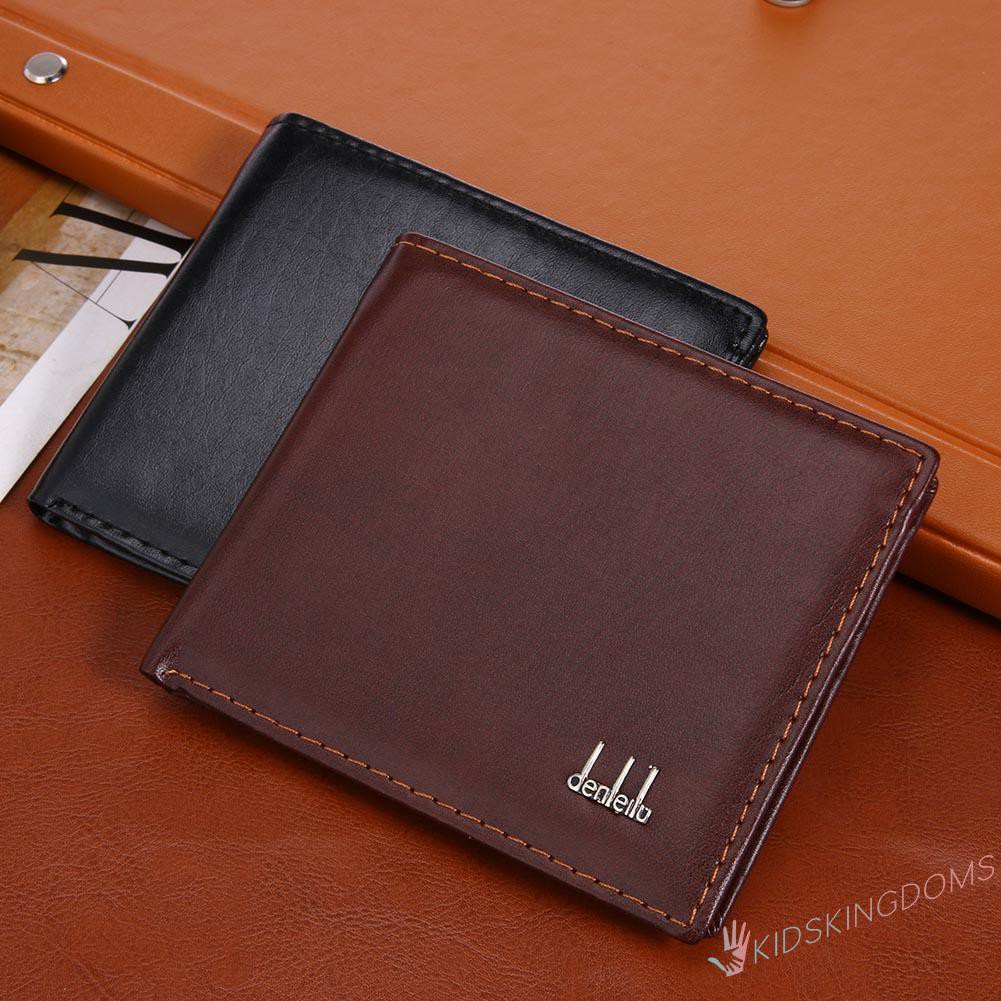 【Big Sale】Fashion Men Short Wallets Thin Business PU Coin Purse Flap Money Bags