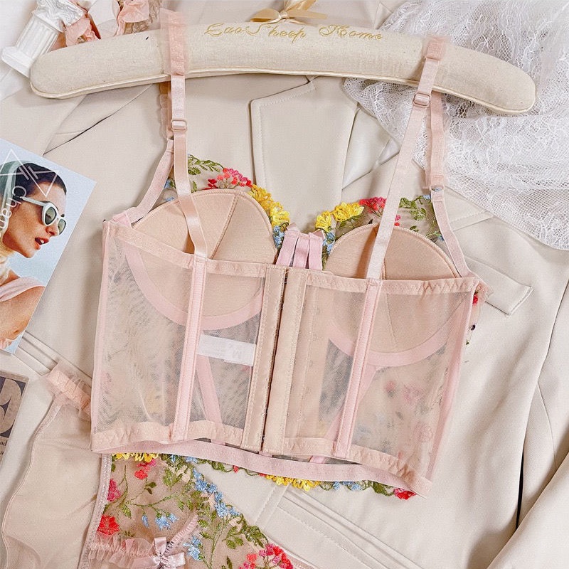 Set đồ lót LEVAO vải ren mềm mại thời trang quyến rũ lãng mạn cho nữ (Có bán lẻ)