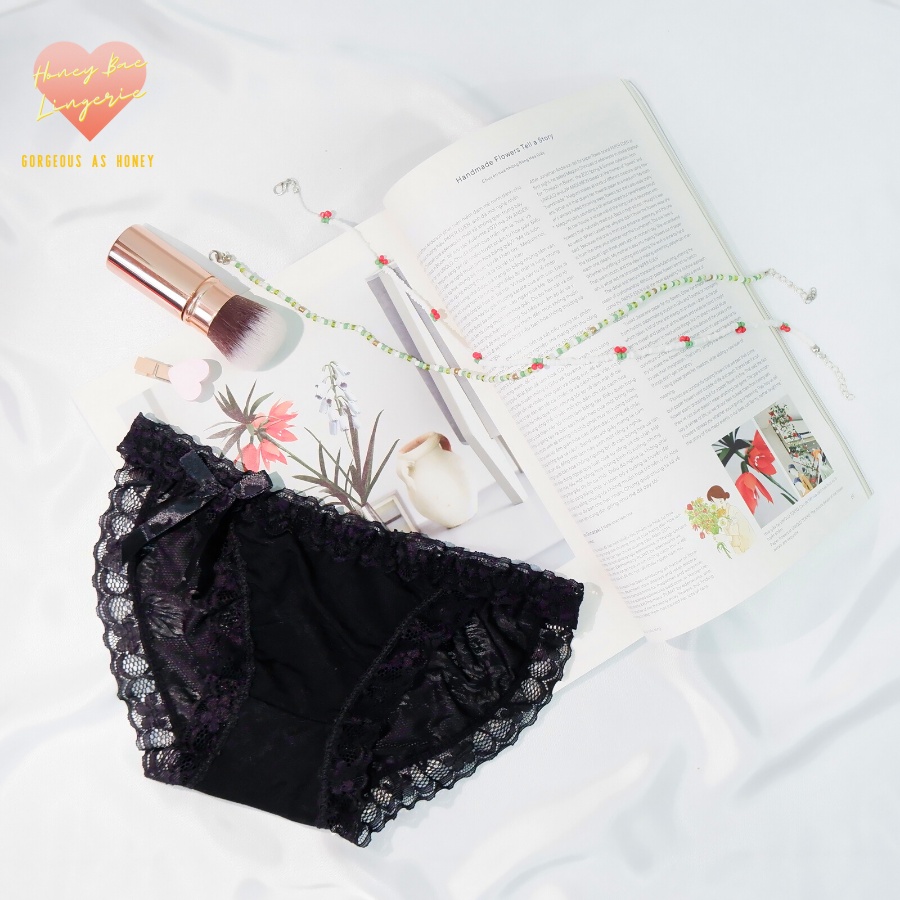 Quần Lót Ren Nữ Cao Cấp đính nơ xuyên thấu quyến rũ đáng yêu cute kháng khuẩn thoáng mát REN005 Honey Bae Nội Y | BigBuy360 - bigbuy360.vn