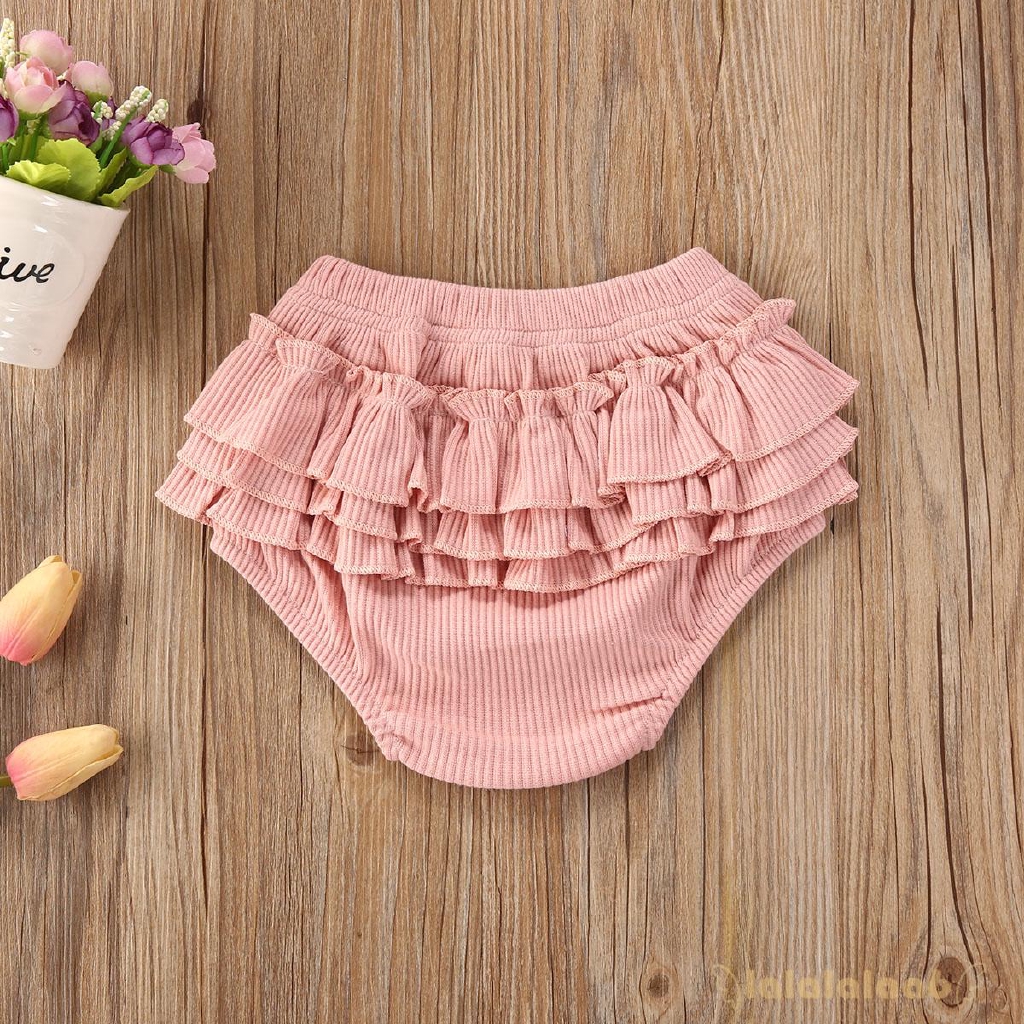 Quần Short Lưng Cao In Hoa Nhiều Tầng Cho Bé Gái