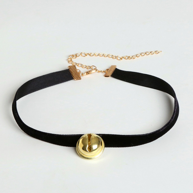 Vòng cổ choker vải ren 10MK đính chuông dễ thương cho nữ