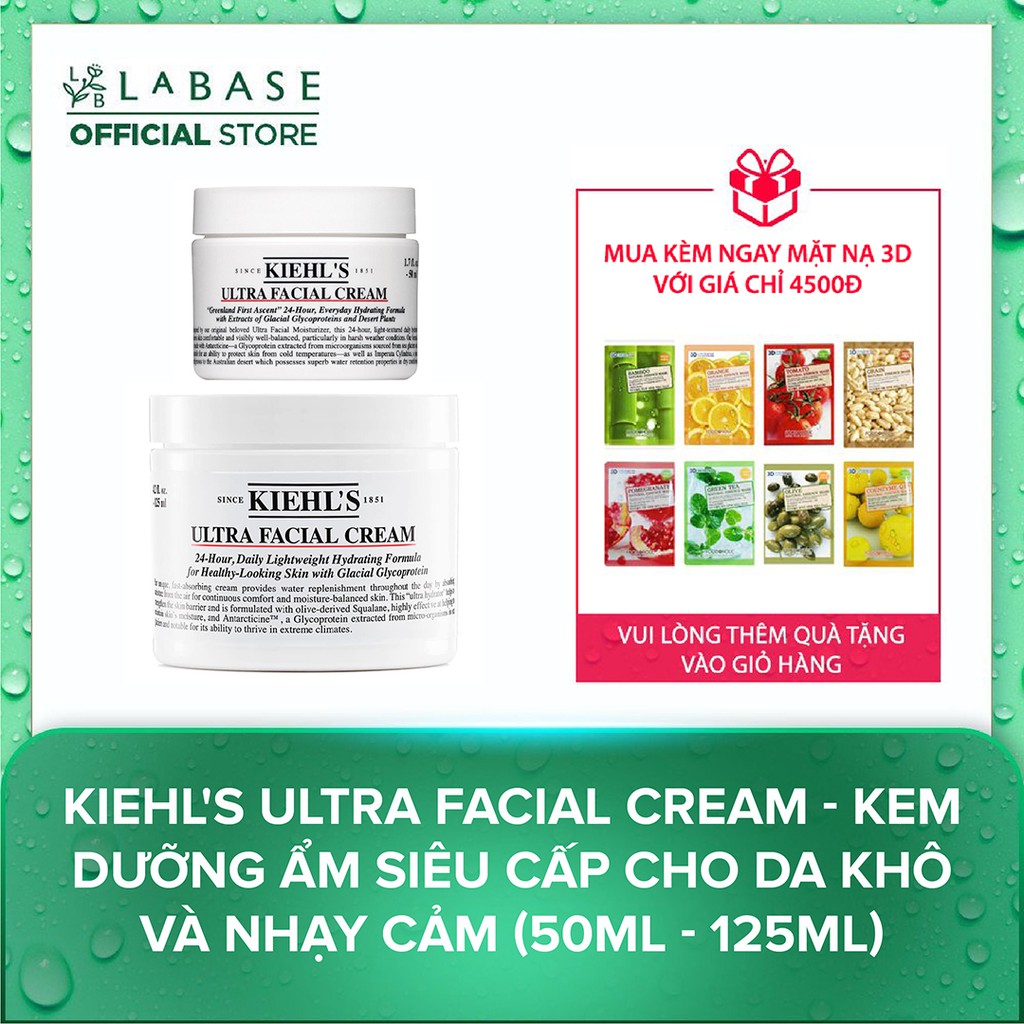 Kiehl's Ultra Facial Cream - Kem Dưỡng Ẩm Siêu Cấp Cho Da Khô Và Nhạy Cảm (50ml - 125ml)