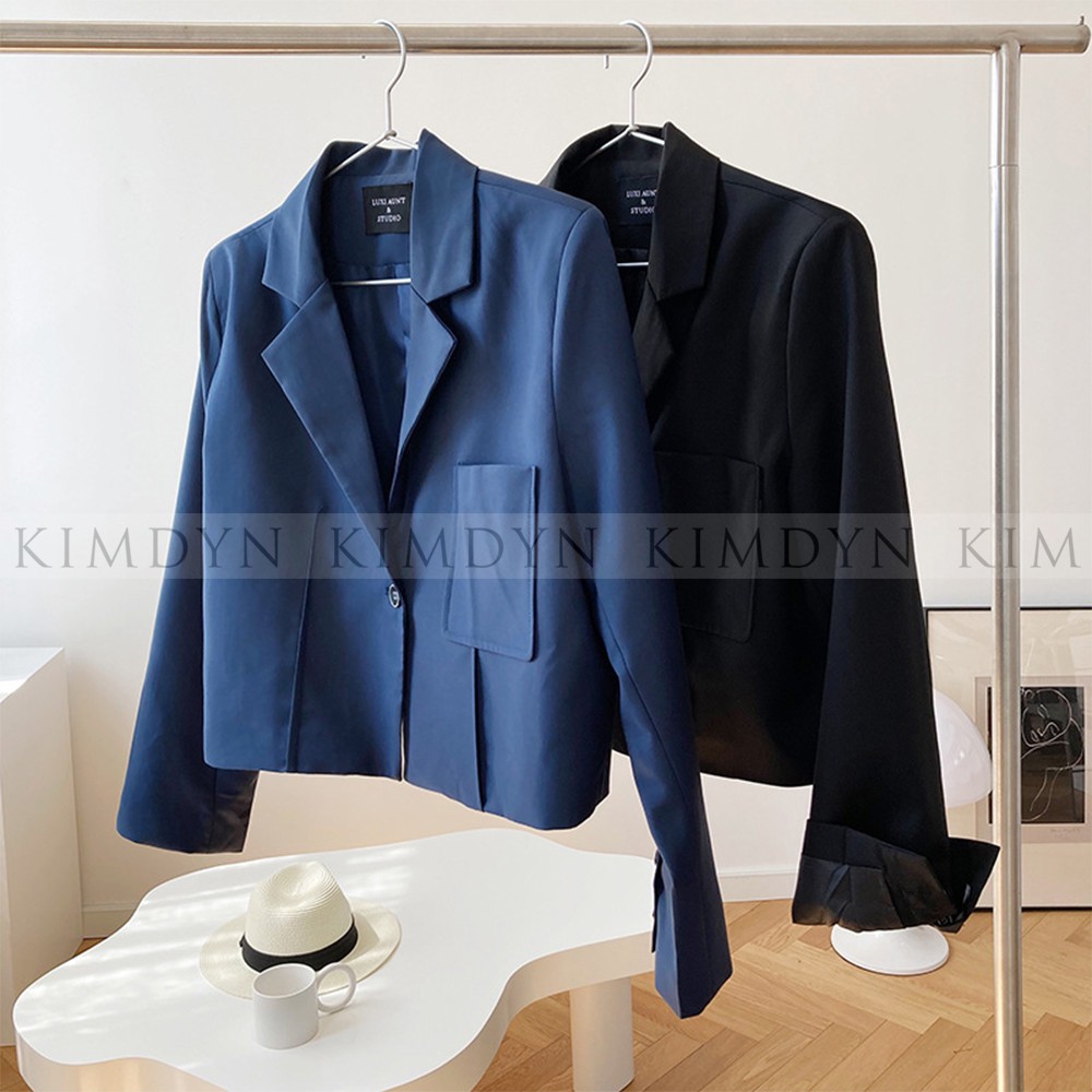 Áo blazer nữ áo vest ngắn form rộng cá tính KimDyn [KDBL07] | BigBuy360 - bigbuy360.vn