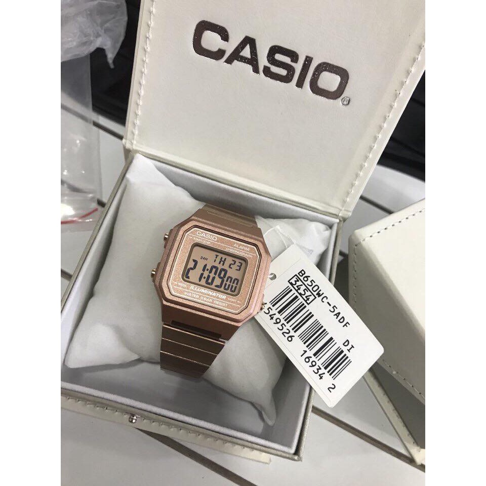 Đồng hồ casio nữ chính hãng xách tay size 36mm dây kim loại