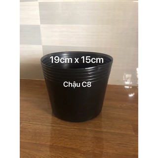 Chậu nhựa trồng cây 10 cái C8 đen mềm dày dặn