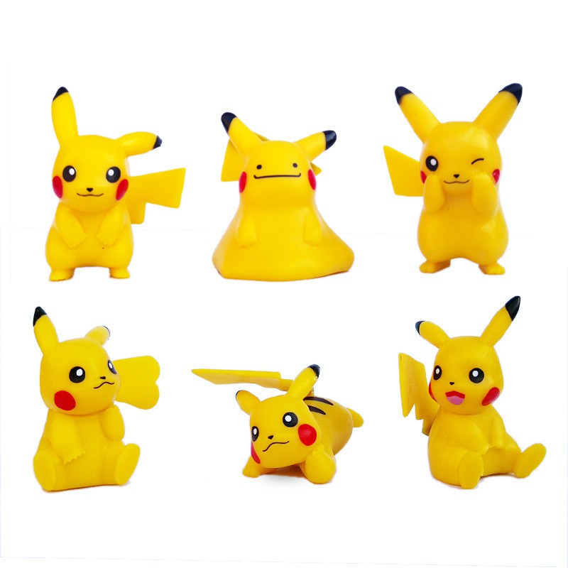 Set 6 Thẻ Bài Hình Pokemon Xinh Xắn Trang Trí Xe Hơi