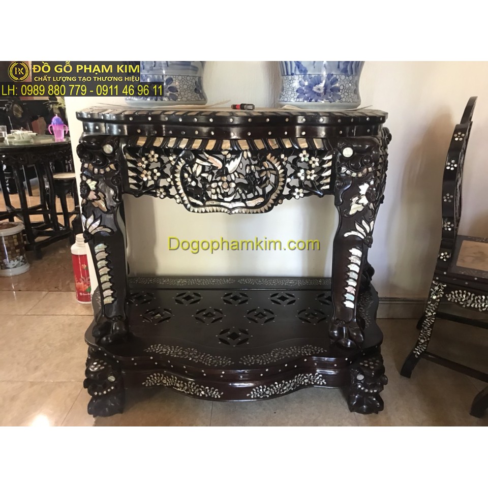 Bàn bán nguyệt chân lân khảm (BTB25)