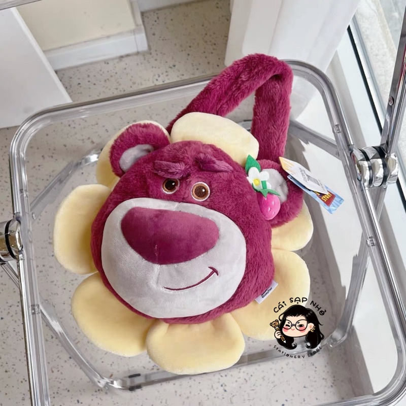Túi gấu dâu hoa lotso Disney đeo chéo chính hãng