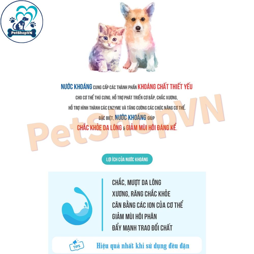 Nước Khoáng Cấp Đạm & Canxi Cho Chó Mèo BOWWOW Chai 500Ml