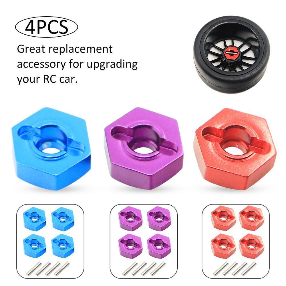 Set 4 Bộ Chuyển Đổi Bằng Hợp Kim Nhôm Dày 12mm Chuyên Dụng Cho Mô Hình Xe Hơi Điều Khiển Từ Xa 1 / 14