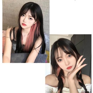 Tóc giả highlight PINKY kẹp tóc dài nhiều màu cá tính